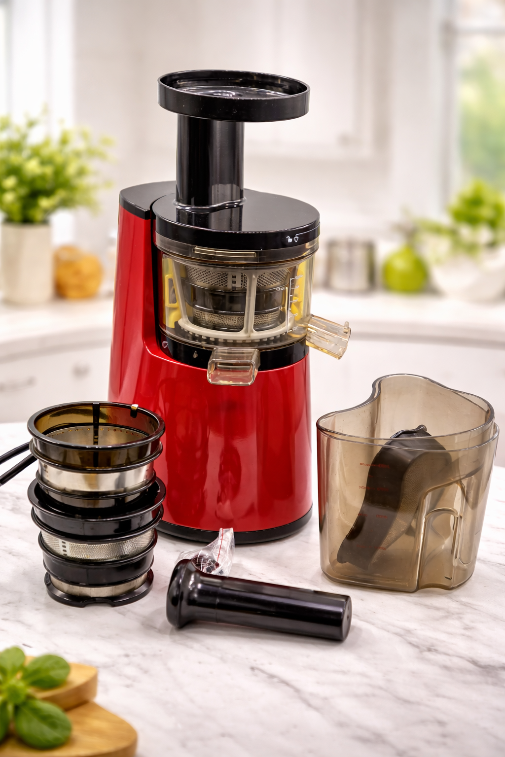 BioChef Atlas Slow Juicer Entsafter Rot 150W leise kompakt